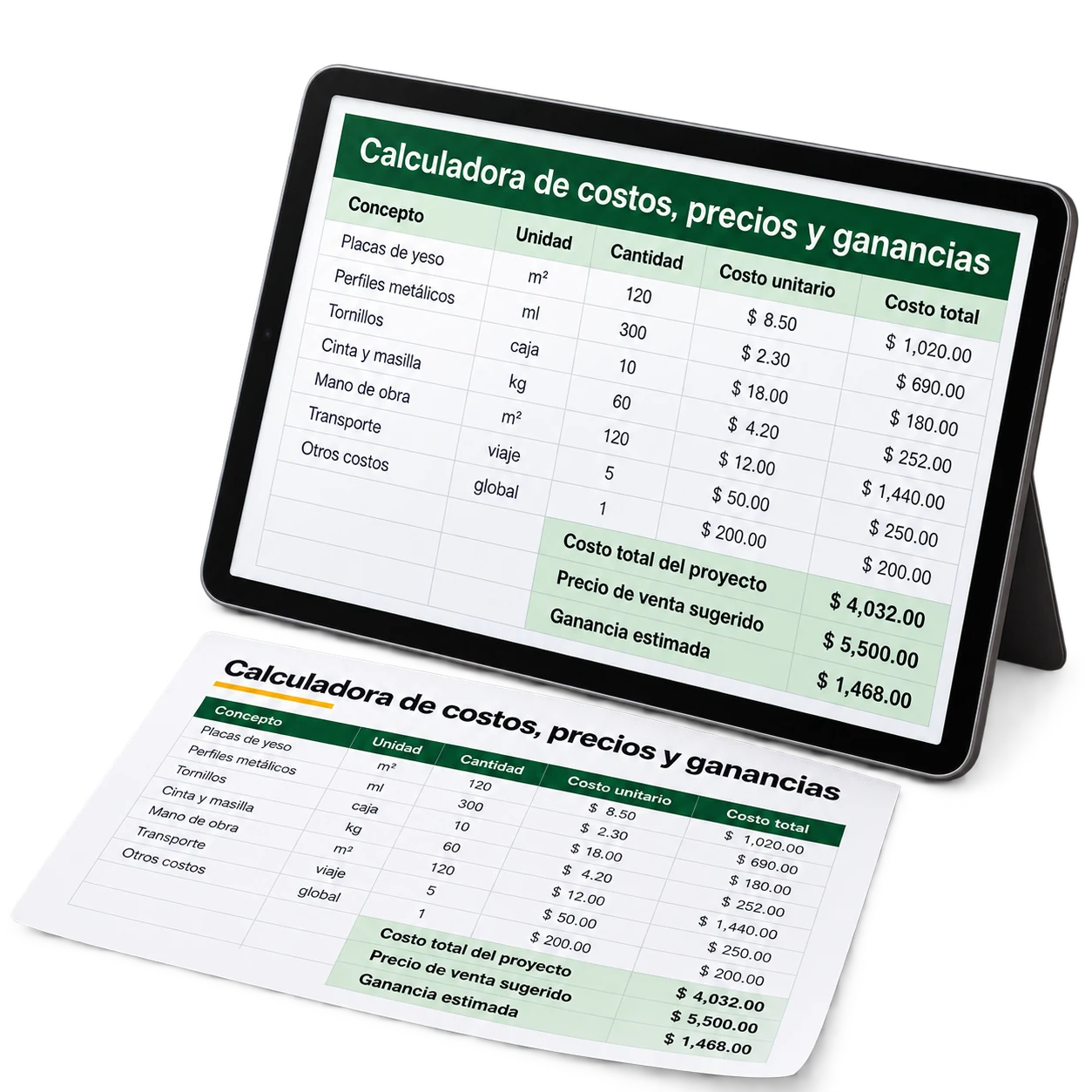 Calculadora de Costos, Precios y Ganancias
